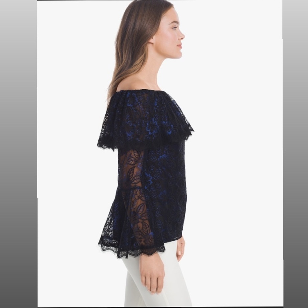 WHBM OFF-THE-SHOULDER LACE TOP - Picture 7 of 7